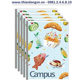 Lốc 5 quyển vở kẻ ngang 120 trang B5 Campus mẫu mới NB-BFO2-120 - Xanh Da Trời