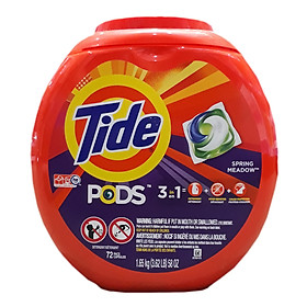 Viên giặt Tide PODS Spring Meadow 3 in 1 - Hộp 72 viên 1.65 Kg