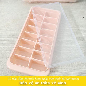 Mua Khay đá  khuôn thạch 16 viên có nắp Việt Nhật - Khay chia đồ ăn dặm cho bé TNX 6934