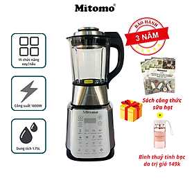 Máy làm sữa hạt đa năng chuyên dụng Mitomo MSH-539V1, công suất 1800W, hàng chính hãng bảo hành 3 năm toàn quốc