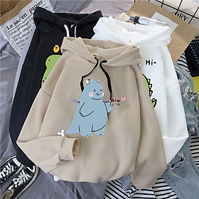 ÁO KHOÁC HOODIE UNISEX FORM RỘNG KHỦNG LONG BỤNG BỰ DỄ THƯƠNG