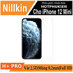 Miếng dán màn hình kính cường lực cho iPhone 12 Mini (5.4 inch) hiệu Nillkin Amazing H+ Pro mỏng 0.2 mm, vát cạnh 2.5D, chống trầy, chống va đập - Hàng chính hãng