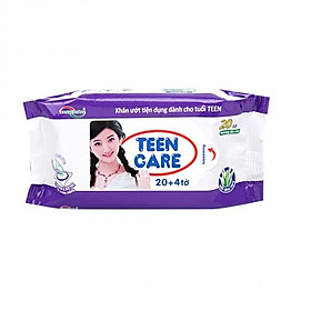 Khăn giấy ướt Kháng khuẩn Teencare 20 tờ/gói (Màu tím)