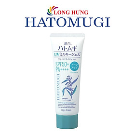 Kem chống nắng nâng tone Hatomugi Kumano Reihaku UV Care & Tone Up Milky Gel SPF50+ PA++++ (70g) - Hàng chính hãng