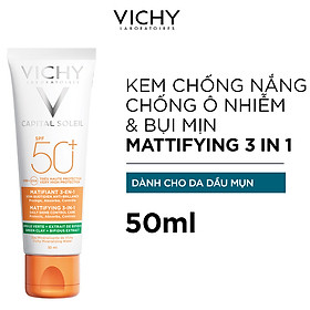 Kem Chống Nắng Chống Ô Nhiễm Và Bụi Mịn Hằng Ngày SPF 50+, Chống Tia UVA + UVB Capital Soleil Mattifying 3 In 1