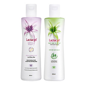 Bộ 2 Chai Dung Dịch Vệ Sinh Phụ Nữ Lactacyd Soft & Silky 250ml + Ngày Dài Tươi Mát 250ml