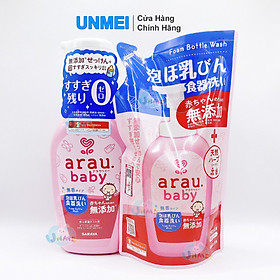 Nước Rửa Bình Sữa Arau Baby Cho Bé Thảo Mộc An Toàn Chai 500ml/ Túi 450ml