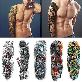 Hình Xăm Giả Dán Cánh Tay Chống Thấm Nước Unisex (2 Cái)