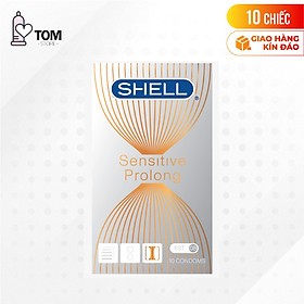 [Hộp 10 cái] Bao cao su Shell Sensitive Prolong - Siêu mỏng 0.03mm, kéo dài thời gian 