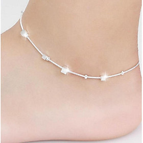Lắc chân thời trang hạt vuông xinh xắn LC16