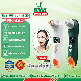 Máy Hút Mụn Cầm Tay Nikio NK-220 - Camera Hỗ Trợ Soi Da - Có 6 Đầu Hút Cải Tiến Mới, Hút Sạch Mọi Loại Mụn - Pin Sạc Tiện Lợi