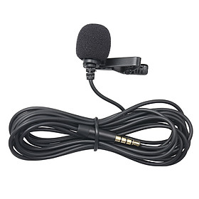 3.5mm Recording Microphone Lapel Clip-on Mic for IOS Android/Windows Cellphones Clip Podcast Noiseless Microphone for