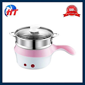 Nồi lẩu điện mini chống dính có tay cầm, xửng hấp đa năng ( VỈ NHÔM) - HT