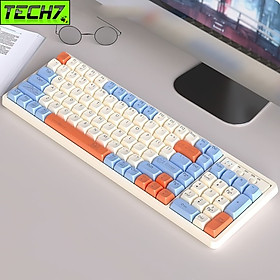 Bàn Phím Cơ Gaming không dây GK102 chống ồn - Bluetooth + USB - Pin sạc TypeC - Hotswap cho máy tính laptop điện thoại hàng nhập khẩu - Màu Xanh Dương