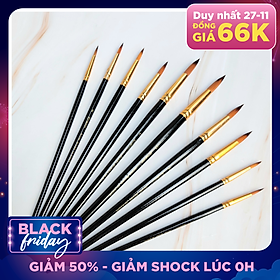 Bộ Cọ 10 Cây Chuyên Dụng Giorgione Tô Vẽ Tranh Sơn Dầu, Màu Nước, Màu Acrylic