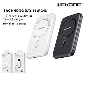 Mua Pin sạc dự phòng 15W không dây WEKOME 243 hỗ trợ sạc nhanh PD 5000mAh siêu mỏng  nhỏ gọn tiện lợi Hàng nhập khẩu