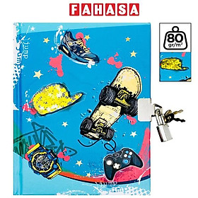 Sổ Nhật Ký Vũ Trụ Có Khóa A5 - Kẻ Ô Vuông - MP PB891-11 - Màu Xanh Dương Nhạt