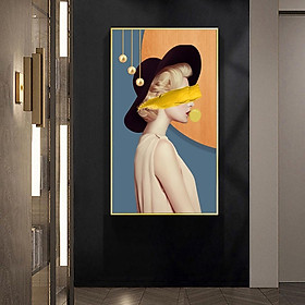 Mua Tranh Treo Tường Trang Trí Pha Lê Tráng Gương- Tranh Đơn Cô Gái Xinh Đẹp Nghệ Thuật