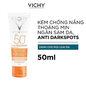 Kem Chống Nắng Có Màu Che Khuyết Điểm Giảm Thâm Nám Và Dưỡng Da SPF 50 PA+++ Vichy Ideal Soleil Anti-Dark Spots 50ml