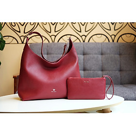 Bộ đôi túi hobo Hanah- Clutch Kandy da bò thật cao cấp  thanh lịch, sang trọng