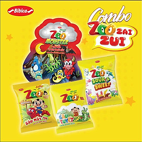 Combo 16 túi kẹo dẻo zoo dai dai đủ hương vị- Bibica