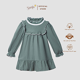 Đầm/Váy Bé Gái Phong Cách Vintage Chất Liệu Muslin Cao Cấp-JENNIE DRESS-DRM002 - SAOLA KIDS CLOTHING