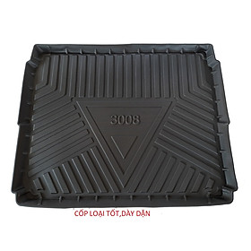 Thảm lót cốp xe ô tô qd Peugoet 3008 2013-2016 nhãn hiệu Macsim chất liệu TPV cao cấp màu đen