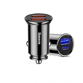 Tẩu sạc nhanh đa năng cổng usb và type C dùng trên ô tô Baseus CCALL-AS01 Công suất 30W - hàng nhập khẩu