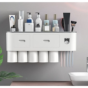 Giá Treo Bàn Chải Nhà Tắm OENON - Bộ nhả kem đánh răng tự động kèm cốc và miếng dán tường - OEKEM