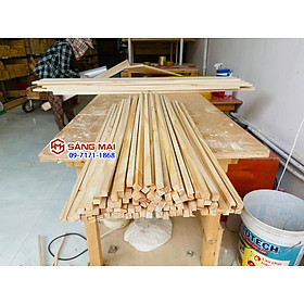 Mua  MS82  Thanh gỗ thông vuông 1cm x 1cm x dài 80cm + bào láng 4 mặt