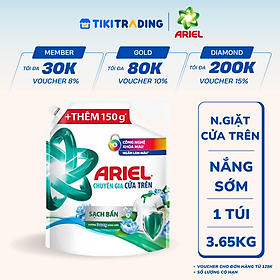 Túi Nước Giặt ARIEL Chuyên Gia Cửa Trên Ngăn Lem Màu - Hương Downy Nắng Sớm 3.65KG
