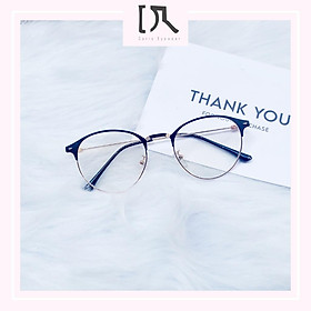 Gọng Kính Cận Tròn Nửa Viền Thời Trang Dành Cho Nữ Đen Vàng DORISEYEWEAR