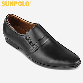 Giày tây nam da bò đế cao su mũi nhọn SUNPOLO TAY-07