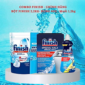 Combo Bột Rửa Bát Finish Nhật 2,2kg + Bóng Finish 400ml + Muối Finish 1,2kg