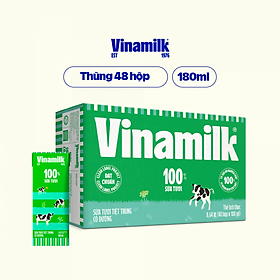 Hình ảnh Thùng 48 Hộp Sữa Tươi Tiệt Trùng Vinamilk 100% Có Đường