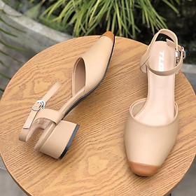 Sandal nữ 3 phân gót trong siêu dễ thương 21341