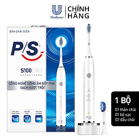 [Nhập Coupon giảm ngay 50K]Bàn Chải Điện P/S S100 PRO - Công Nghệ Sóng Âm, Chải Sạch Mảng Bám Tới 10X - Trắng Sáng