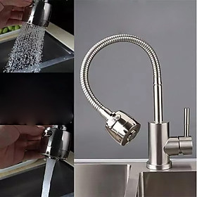Mua Vòi rửa chén nóng lạnh cần bẻ lò xo inox SUS 304 Cao Cấp