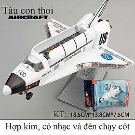 Mô hình tàu con thoi NASA có nhạc và đèn bằng hợp kim chạy cót kèm chân đế