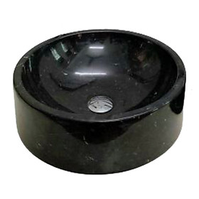 Mua LAVABO ĐẶT BÀN ĐÁ ĐÁ TỰ NHIÊN TRÒN ĐÁY THẲNG MÀU ĐEN Ý BST68