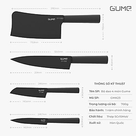 Mua Bộ dao 4 món cao cấp GUME GMK23 Hàn Quốc Hàng chính hãng