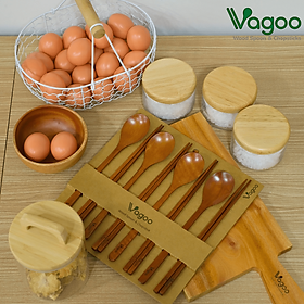 Mua Bộ Muỗng Đũa Gỗ Xuất Nhật  Hàn - VAGOO - Làm Thủ Công Chống Thấm Chống Ẩm Mốc An Toàn Cho Sức Khoẻ