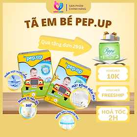 Tã/Bỉm Quần Em Bé Pep.up Extra Dry Gói Nhỏ Siêu Mềm Mại, Siêu Khô Thoáng, Kháng Khuẩn Size S11, M10, L9, XL8
