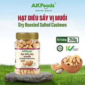 Hạt Điều Rang Muối AKFoods Hũ 250gr - Ăn Vặt Healthy, Giàu Dinh Dưỡng, Tốt Cho Sức Khỏe, Tốt Cho Mẹ Bầu
