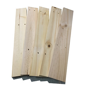 Bó 5 thanh gỗ thông pallet dài 60cm, rộng 9cm, dày 1.3cm bào láng 4 mặt dùng trang trí, đóng kệ, chậu hoa, DIY