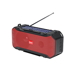 Sạc Năng Lượng Mặt Trời Loa Không Dây Có Đài FM Đèn Pin LED Hỗ Trợ Thẻ TF Ngoài Trời Năng Lượng Mặt Trời Loa Blutooth Bãi Biển Boombox Color: Red