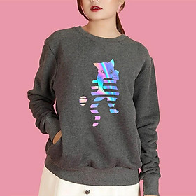 Áo sweater Mèo Sọc Ngang Phản Quang unisex nam nữ phong cách hàn quốc form rộng – ST193- babitrendy