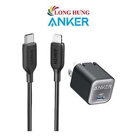 Mua Combo cốc sạc Anker 30W 1Type-C PiQ 3.0 PD + cáp dành cho iP 0.9m A2147J11+A8832H11/A2147J21+A8832H21 - Hàng chính hãng