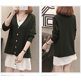 áo len nữ đẹp, áo len nữ 2 túi dáng cardigan