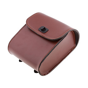 Motorcycle Bike Saddle Bags Saddlebags PU Leather Side Storage Fork Tool Pouch - Brown